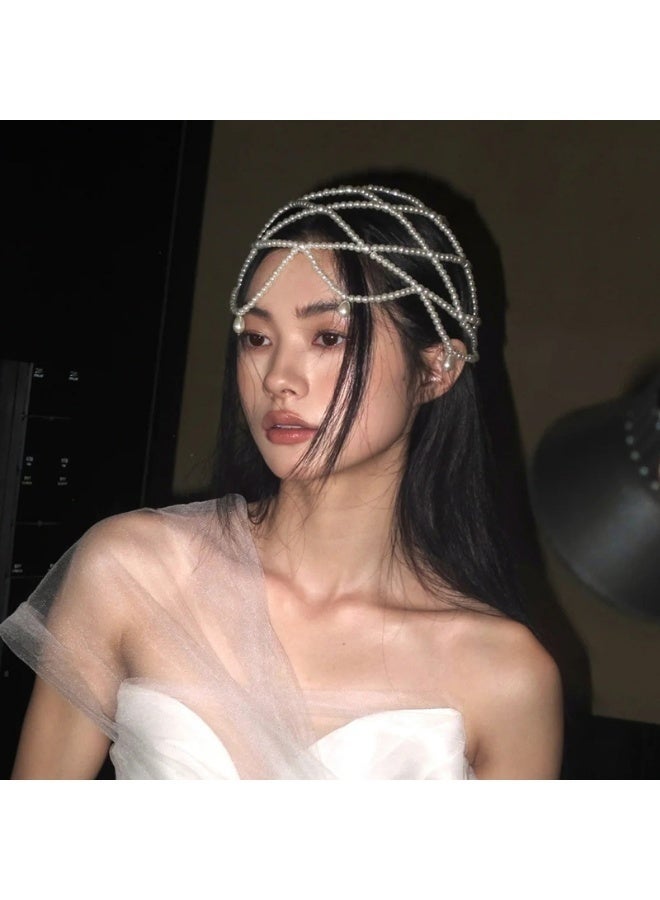 Elegant 1920s Flapper Pearl Headpiece - Vintage Hair Accessory for Women - Image 2